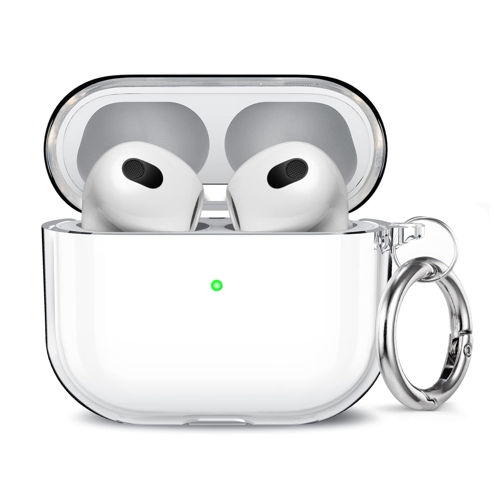 MisscatCompatible with AirPods 3 Case Clear (Upgrade), Shockproof Soft TPU Protective Airpod 3 Case Cover with Keychain Designed for AirPods 3rd Generation 2021,Support Wireless Charging, LED Visible