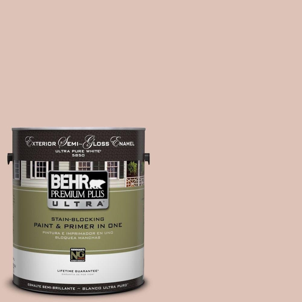 BEHR Premium Plus Ultra 1-Gal. #UL120-15 Coral Stone Semi-Gloss Enamel Exterior Paint