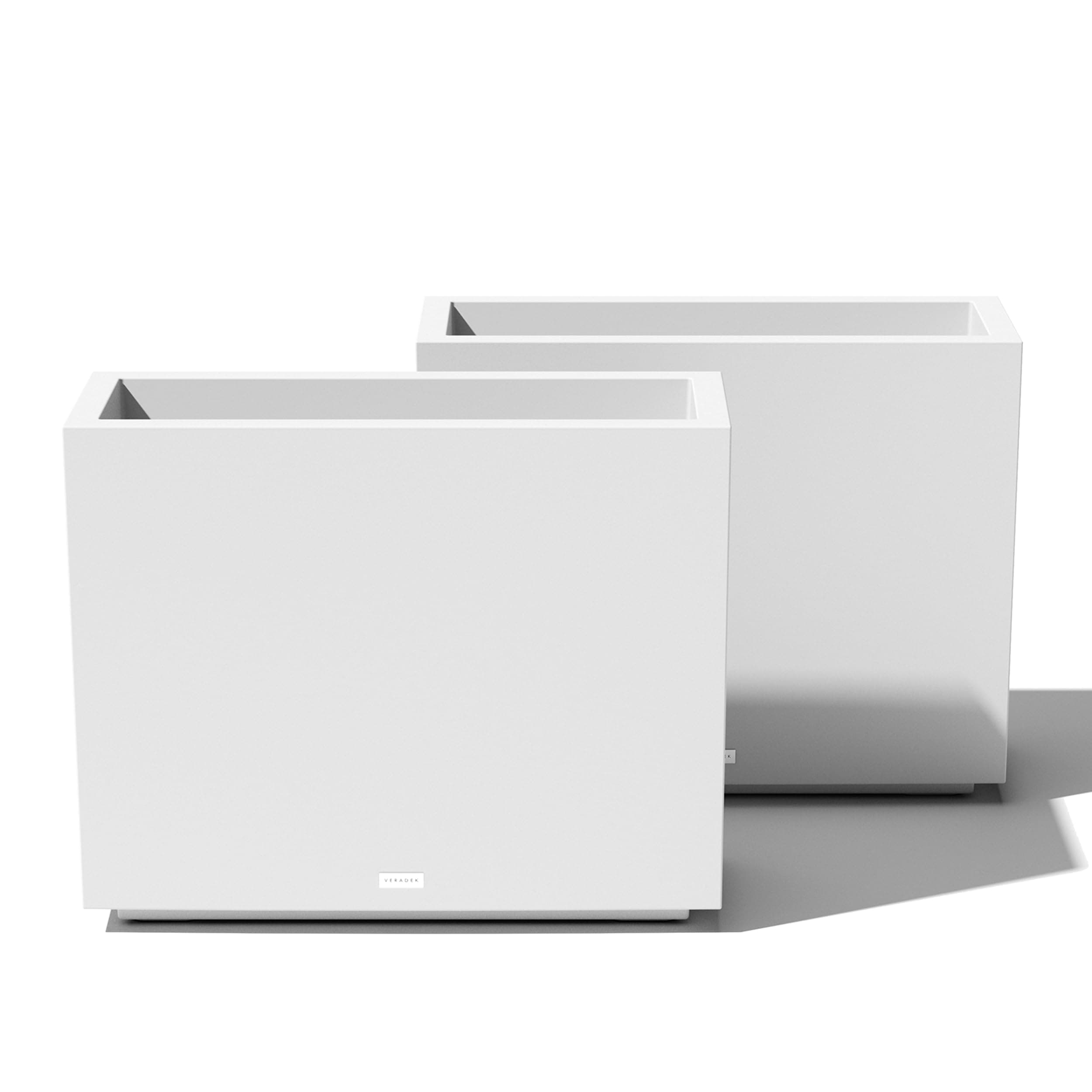 Veradek Block Series Span Plastic Planter - Tall Rectangular Planter for Indoor or Outdoor Patio/Porch | Durable All-Weather with Removable Insert Bucket | Modern Design for Plants, Flowers, Garden