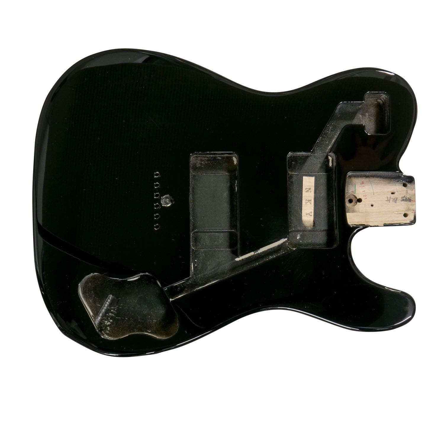 Black Telecaster Deluxe Style Guitar Body - 2 Piece USA Swamp Ash