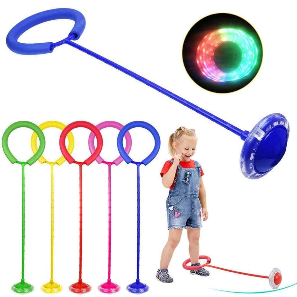 Toys Nagar Kids Jump Rope - Foldable Exercise Equipment With Flashing Skipping Ball, Jumping Ring, Swing Ball Sports Toy for Fitness and Outdoor Activities (Random Color)