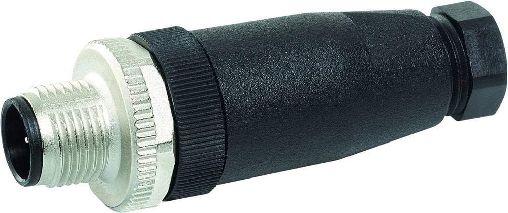 MURR ELEKTRONIK 7000-12701-0000000 250VAC/DC, 2.5KV, 4A, Straight-Male, M12 Connector, WIREABLE Screw Term, 4-Pole