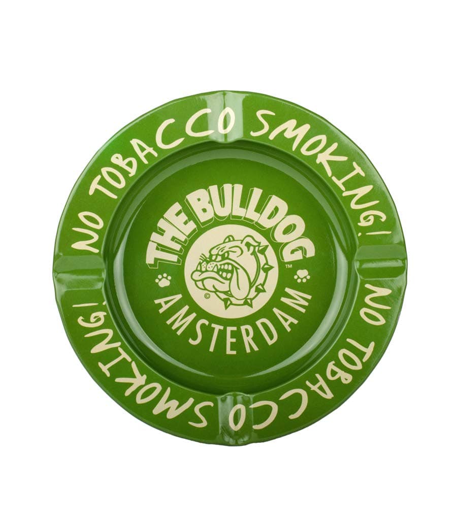 Green Metal Ashtray The Bulldog Amsterdam
