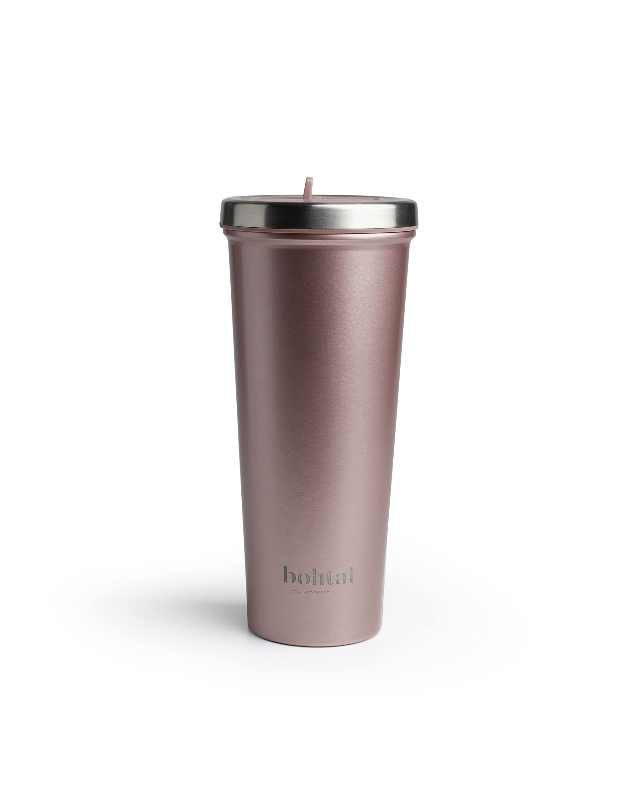 SmartshakeBohtal Insulated Tumbler with Lid and Straw 25 oz Travel Coffee Mug Iced Coffee Cups Stainless Steel BPA Free Water Bottle Smoothie Cup Leakproof Reusable Wine Tumbler Gift, Rose Gold