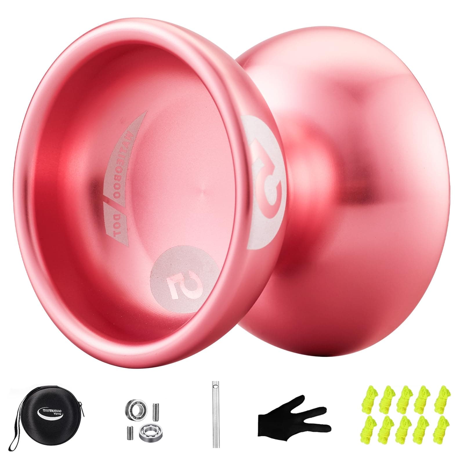 WATIEOBOO Yoyo Professional, Metal Responsive Yoyos for Kids 8-12 and Beginners, Unresponsive Yo Yo for Adults, Intermediate-Advanced Players with Yo-Yo Bearing Kit 10 Strings, Case & Gloves