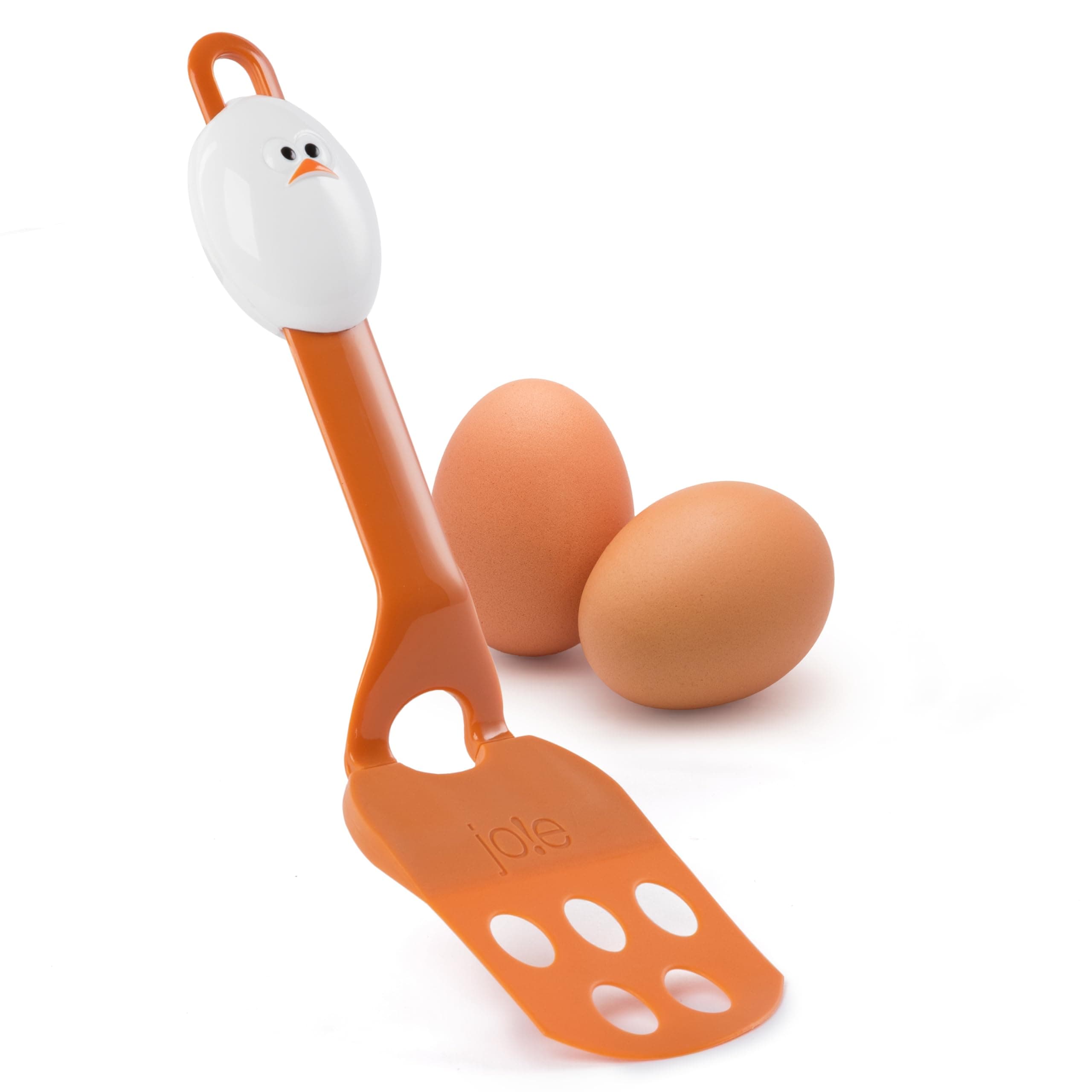 Joie Lil' Flip Egg Spatula, Slotted and Compact Turner, Multi-Use Flipper for Any Food From Burgers to Pancakes, Durable Nylon, Heat Resistant Up to 400 Degrees