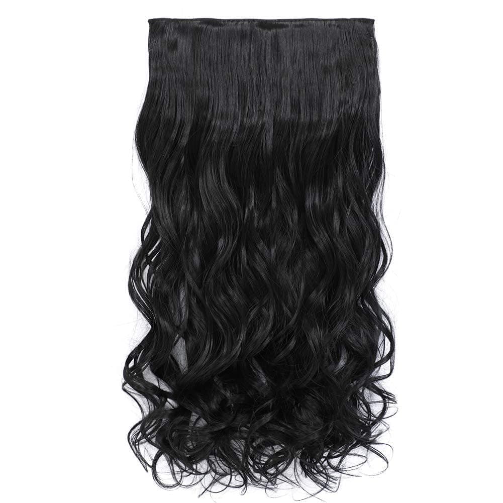 BeatStock Hair Extension in Curly Texture Black color For Women and girls in 5 Clip