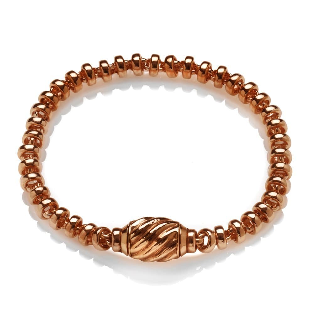 Babette Wasserman Sterling Silver Rose Gold Plated Crystal Cocoon Bracelet RRP £297