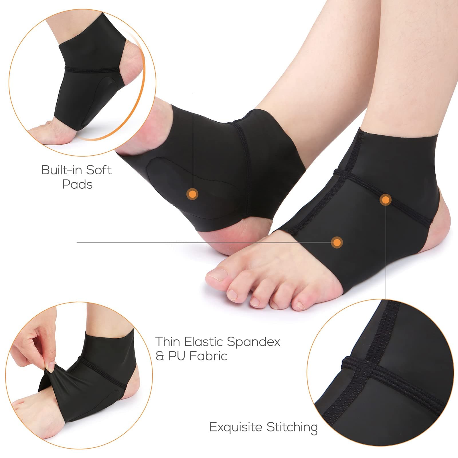 Morelian 1 Pair Arch Support Brace with Gel Ankle Protector Flat Foot Socks with Gel Inserts Insole Cushion for Ankle Arch Pain Relief