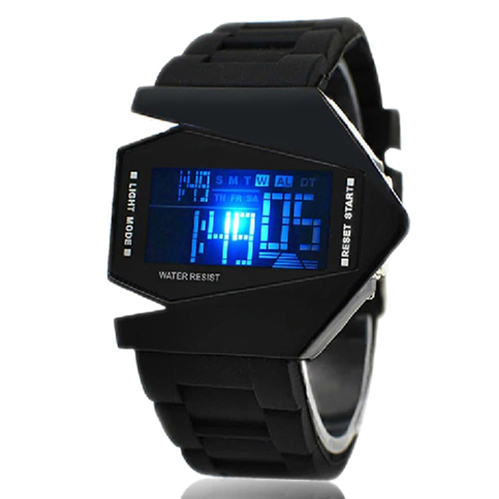 Men's Fashion Black Stainless Steel Luxury Sport Digital LED Wrist DIAL Watch