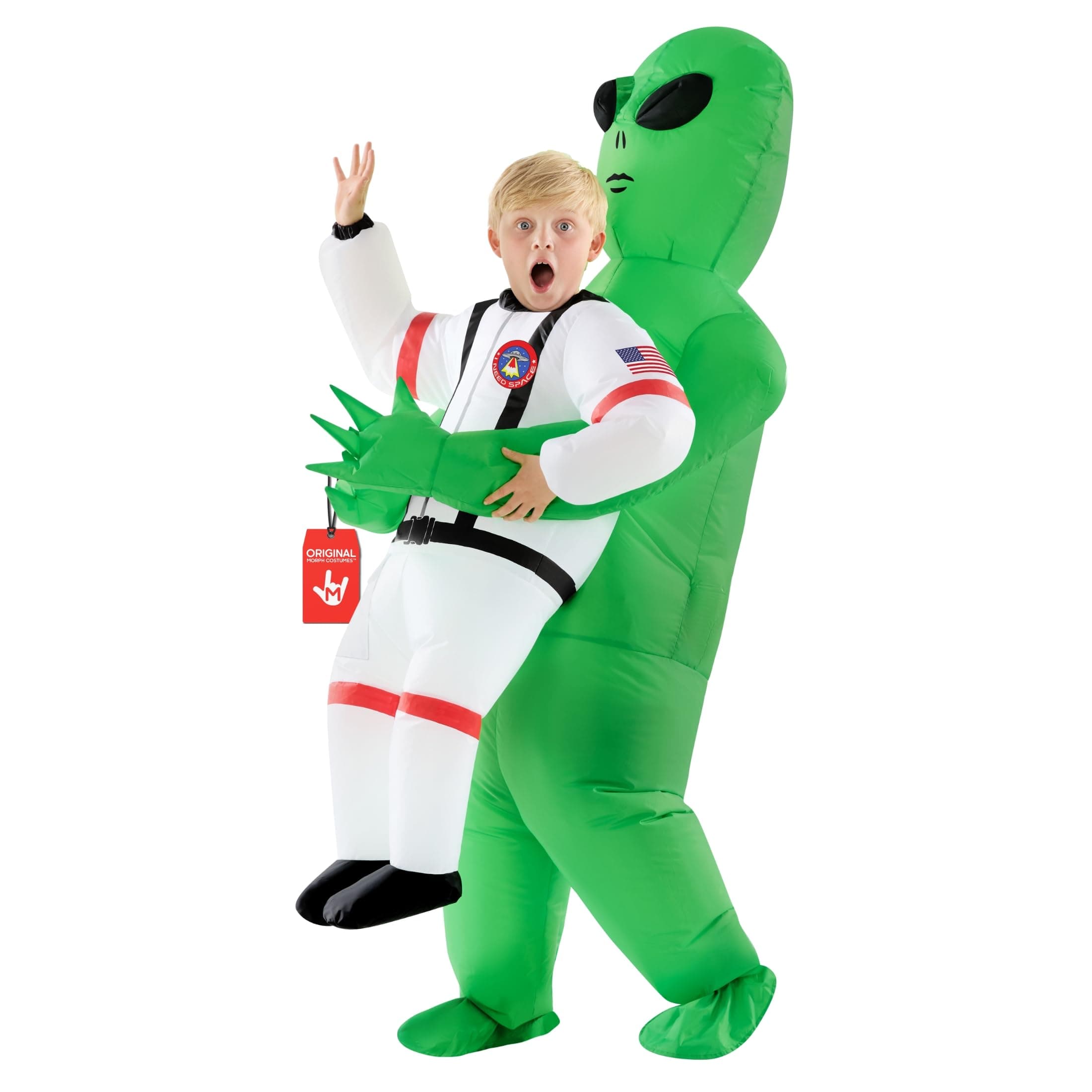Morph Alien Astronaut Inflatable Costume for Kids - Abducted by Aliens Theme