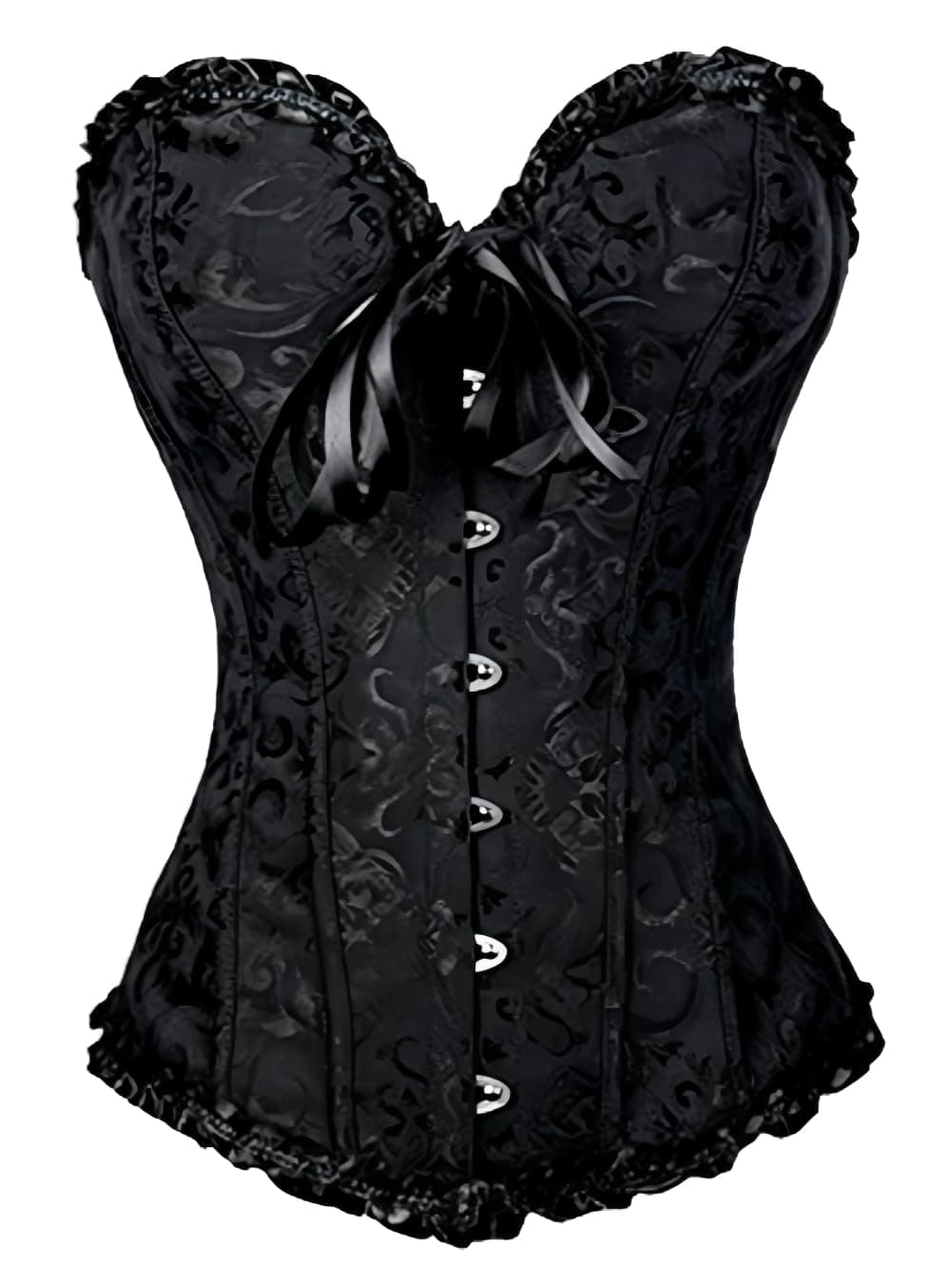 Women's Plus Size Sexy Bridal Lingerie Bustier Corset Top with G-String - High Back, Satin, Adjustable, Boned, UK6-24''-25'' to UK24-40''-41''