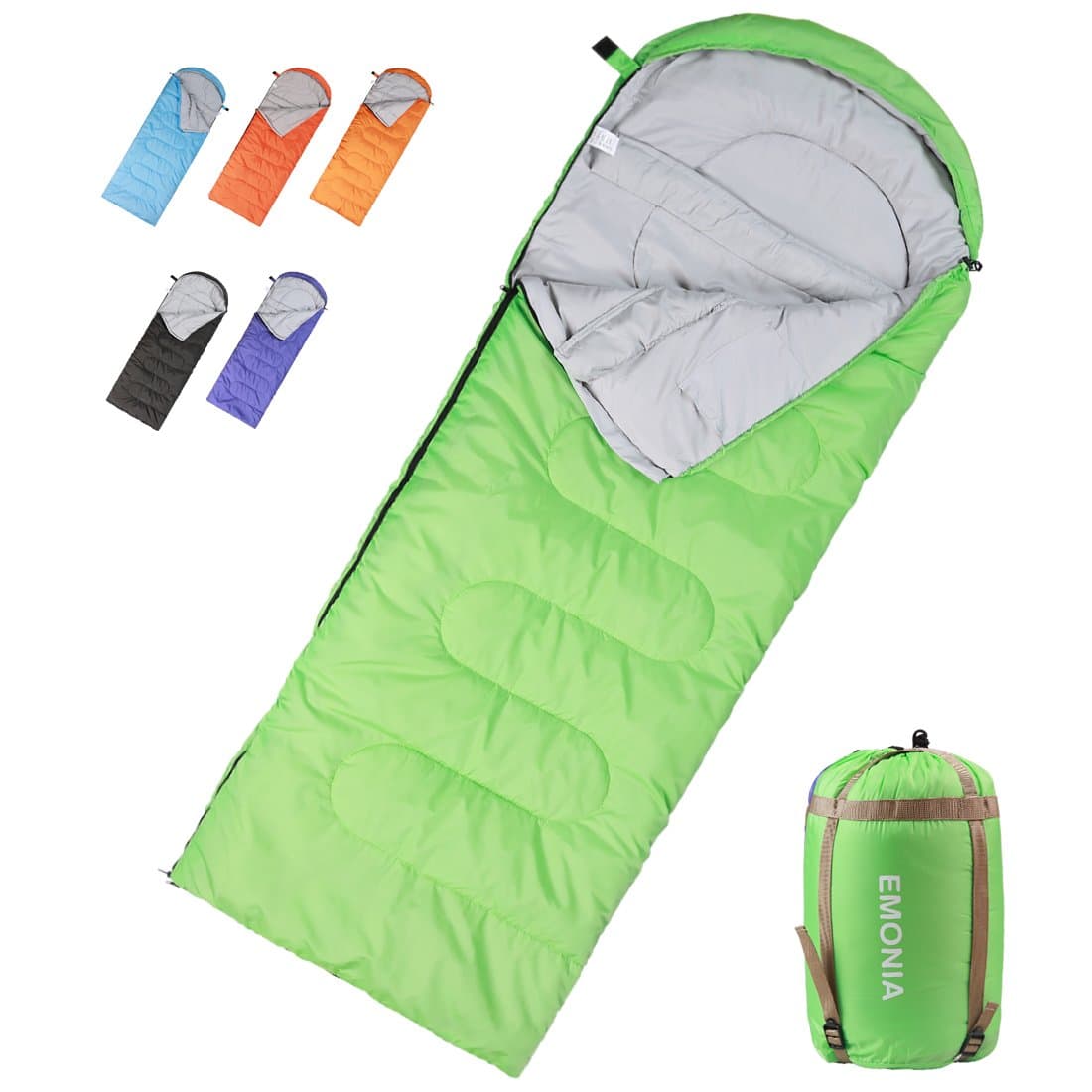 EMONIA Camping Sleeping Bag, 3-4 Season Waterproof Outdoor Hiking Backpacking Sleeping Bag Perfect for Traveling,Lightweight Portable Envelope Sleeping Bags for Adults, Girls and Boys