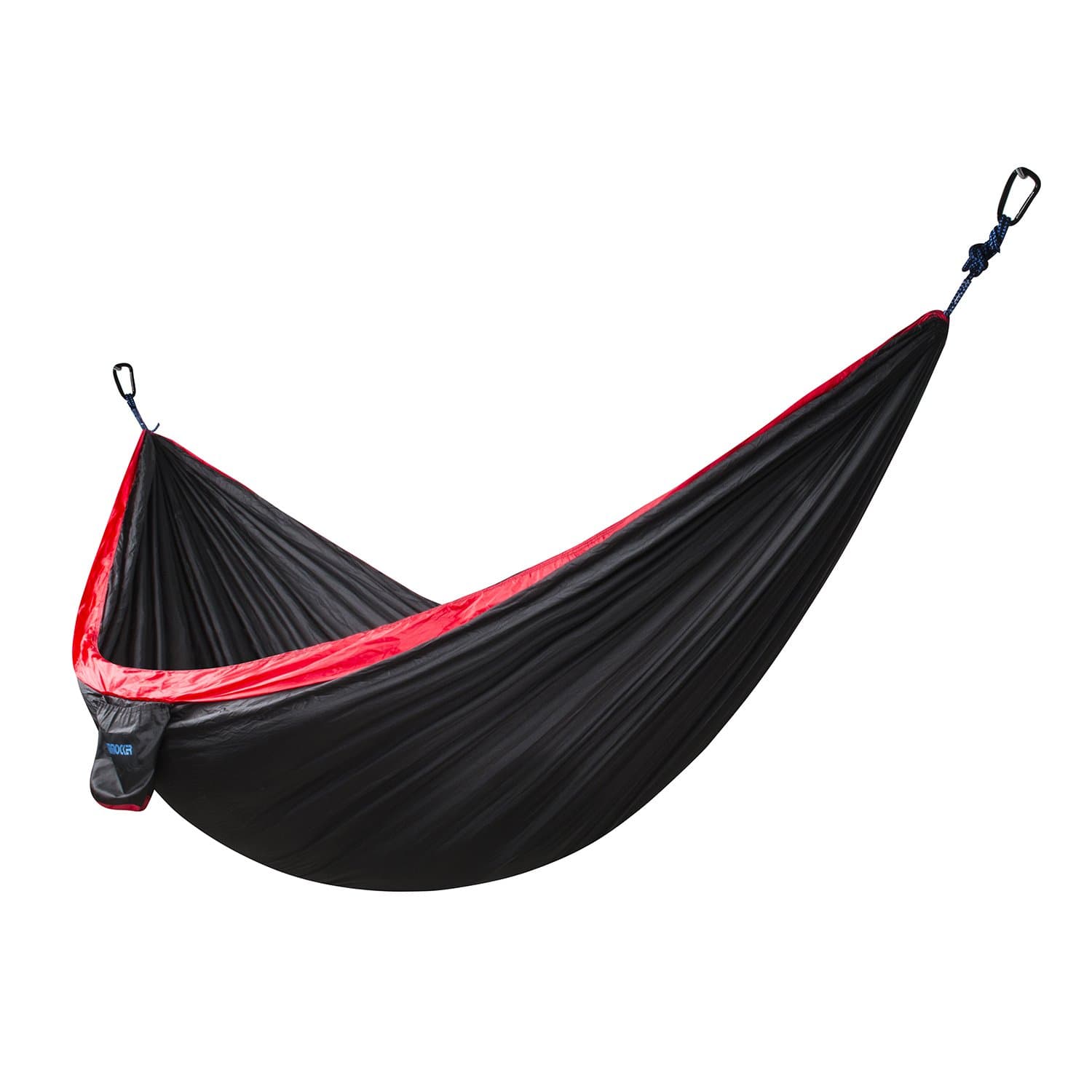 XiYoYo Child Size Nylon Parachute Fabric Camping Hammock 570lbs Capacity with 2 Straps and Enhanced Carabiners Portable Lightweight Compact Perfect for Outdoor, Beach, Backyard, Hiking (Black/Red)