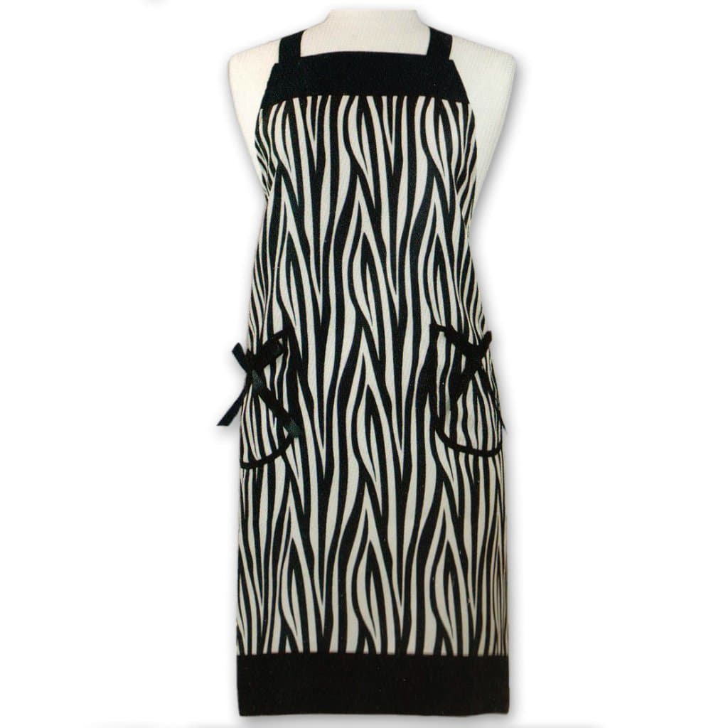 Gourmet Club Hostess Zebra Bib Apron with Pockets