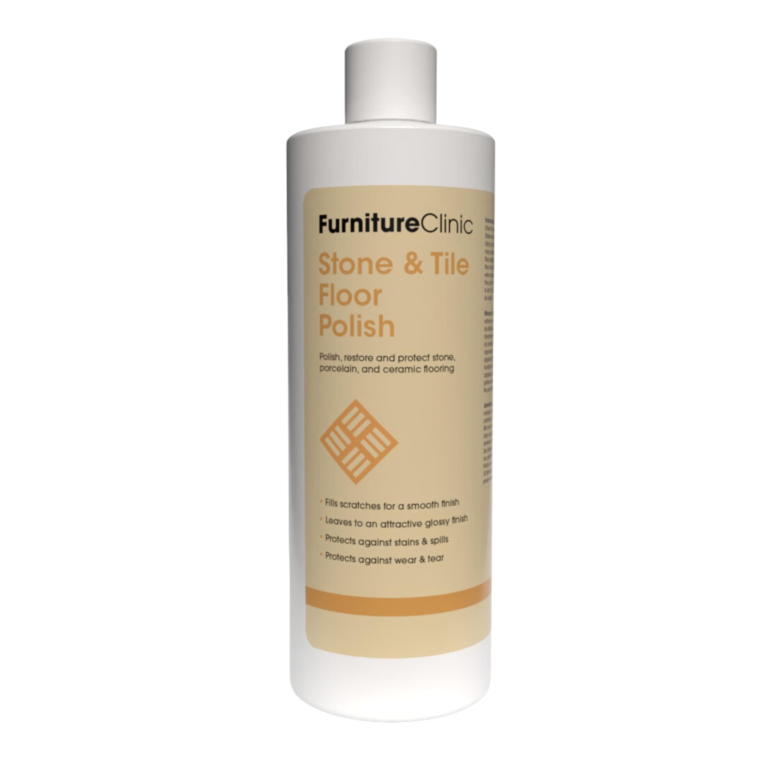 Stone & Tile Floor Polish - Polishes to a Glossy Sheen - Protects Against Stains - Fills Scratches and Reduces Wear & Tear – For All Types of Natural Stone, Porcelain & Ceramic Floors - 500ml