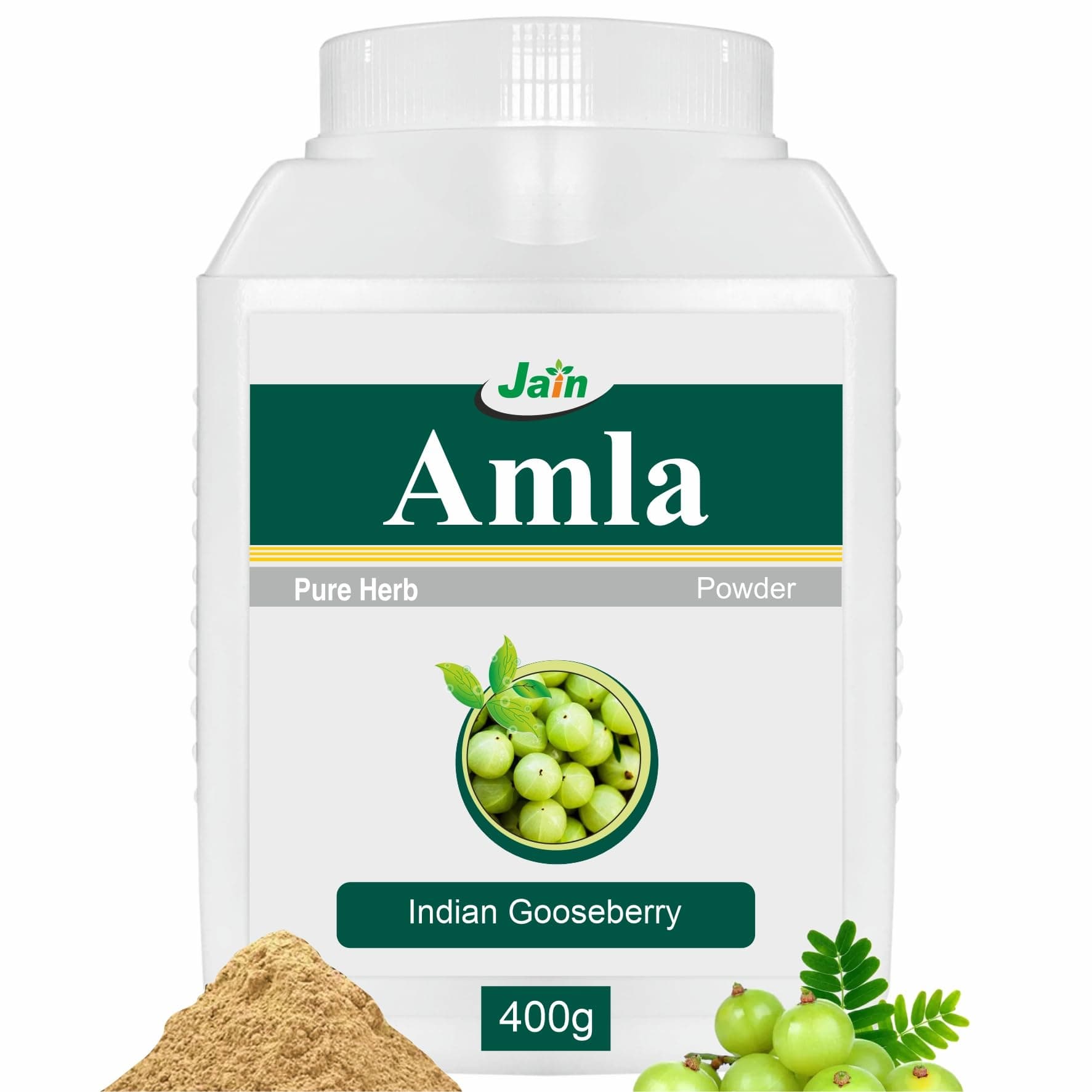 Jain Amla Powder 400g |100% Pure Phyllanthus Emblica Ayurvedic Herbal Supplement for Hair, Skin & Wellness| Rich in Natural Vitamin C | Vegan, Paraben-Free