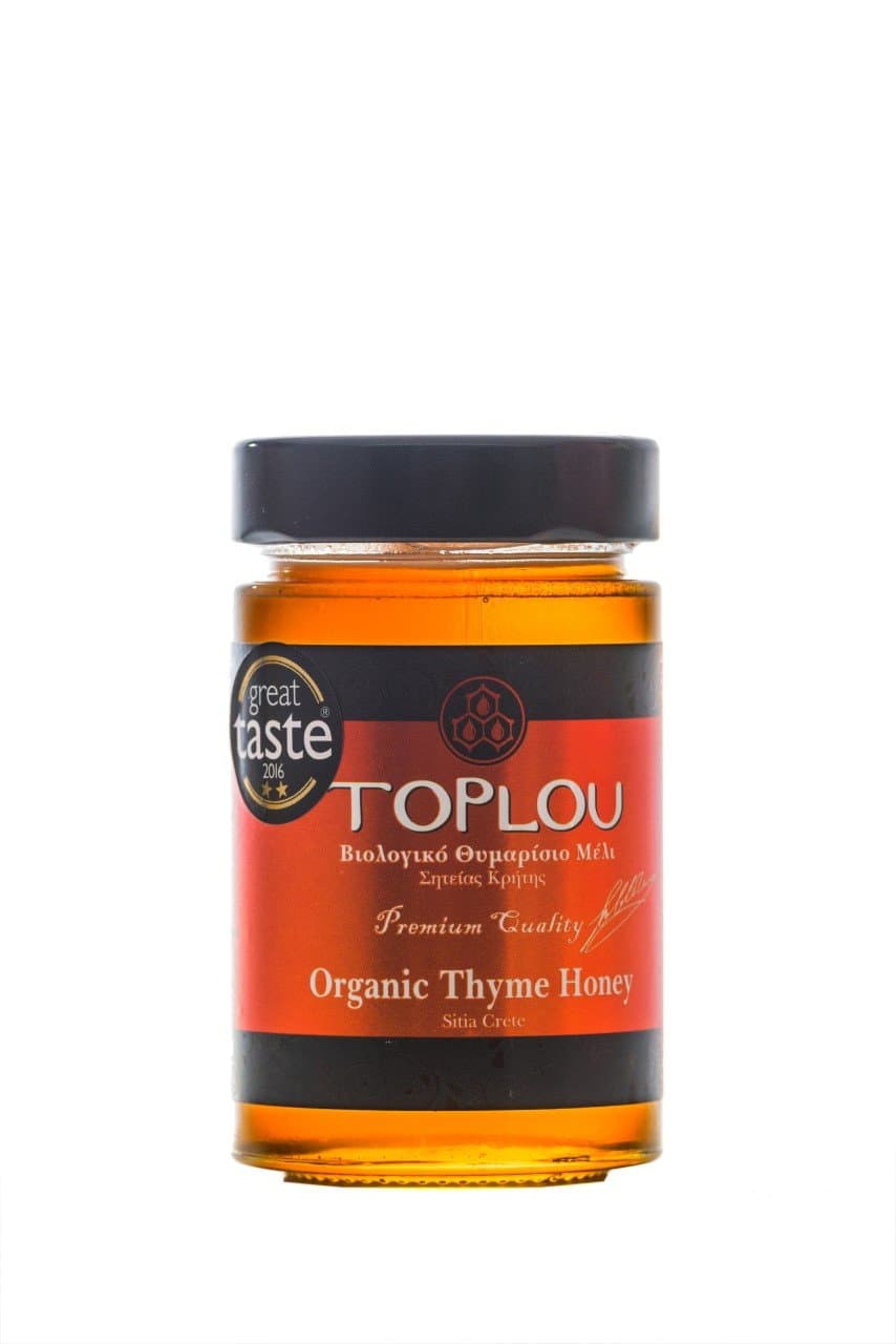 Greek Cretan Organic Thyme Honey Toplou 250g