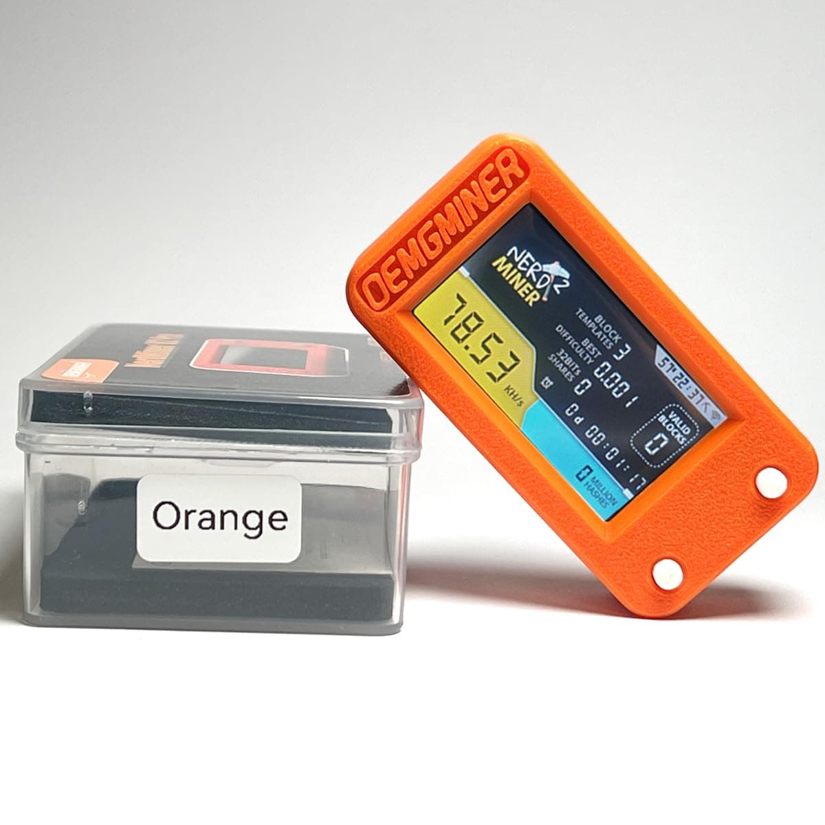 NerdMiner V2 Pro 78KH/s Bitcoin Solo Lottery Miner Win 3.125 BTC with Low Power Consumption with USB-C Cable- WiFi Connection (Orange)