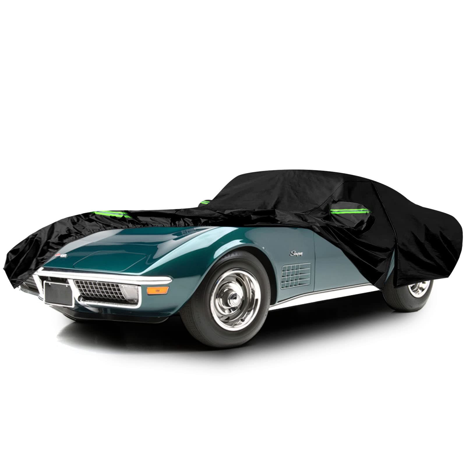 sportuli Waterproof Car Covers Replace for 1968–1982 Corvette C3, 6 Layers All Weather Custom-fit Car Cover with Zipper Door for Snow Rain Dust Hail Protection (C3)