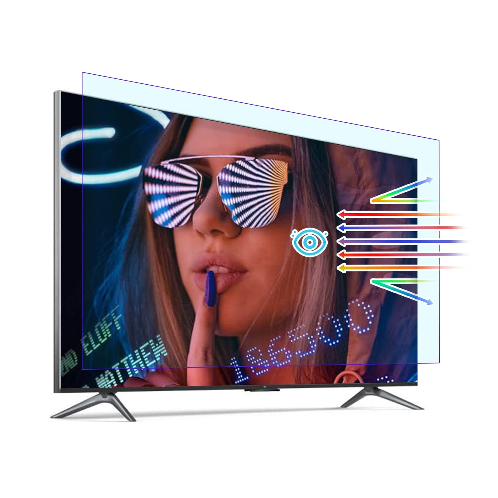 Shield Blue Light 65 Inch TV Screen Protector Matte Monitor Film Anti Glare Anti Scratch Multi-Function Filter No Bubbles Fingerprints,65" L1429*W804