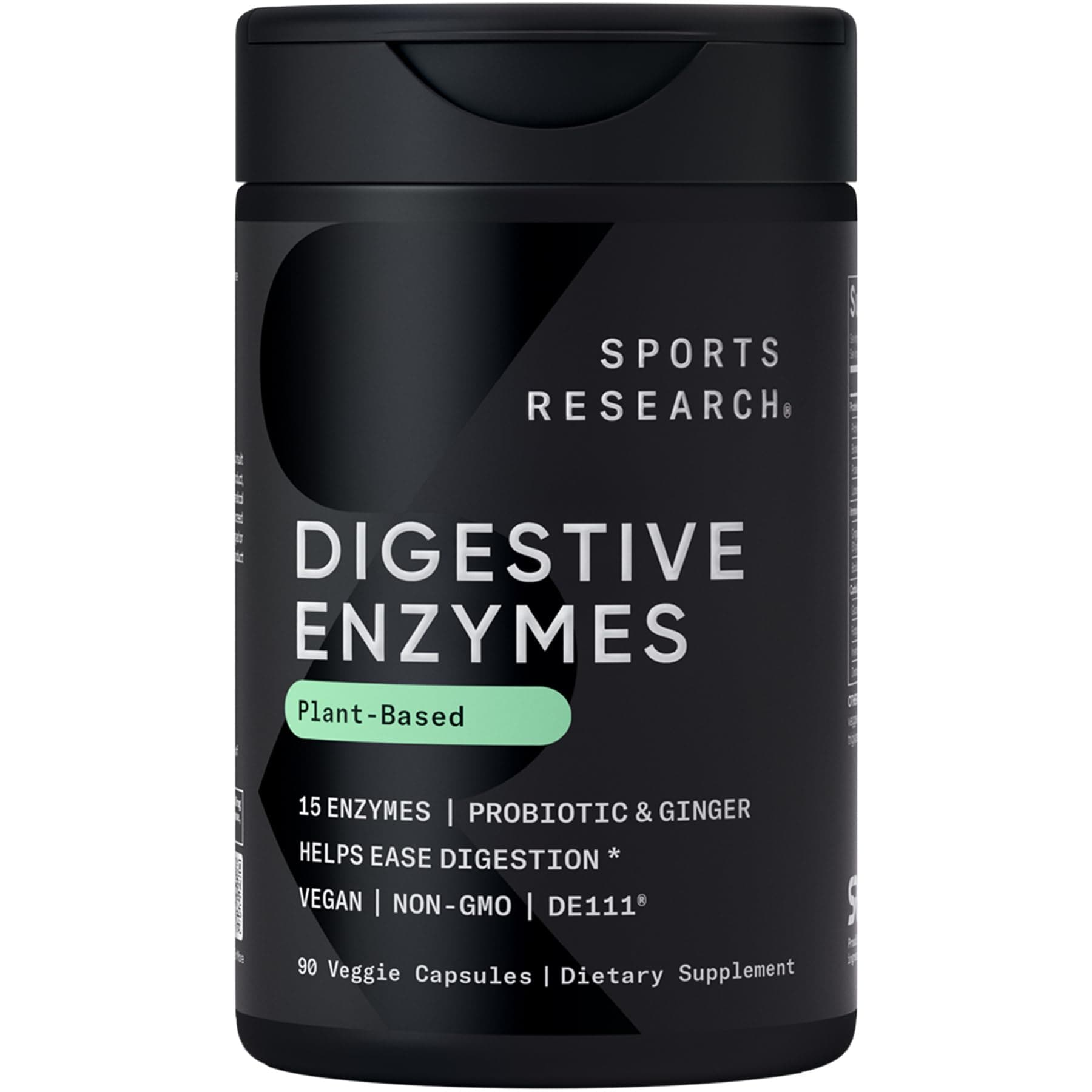 Plant‑Based Digestive Enzymes 90 Veggie Capsules | Enzyme Blend with Probiotics & Ginger | Non‑GMO, Vegan & Gluten‑Free Supplement