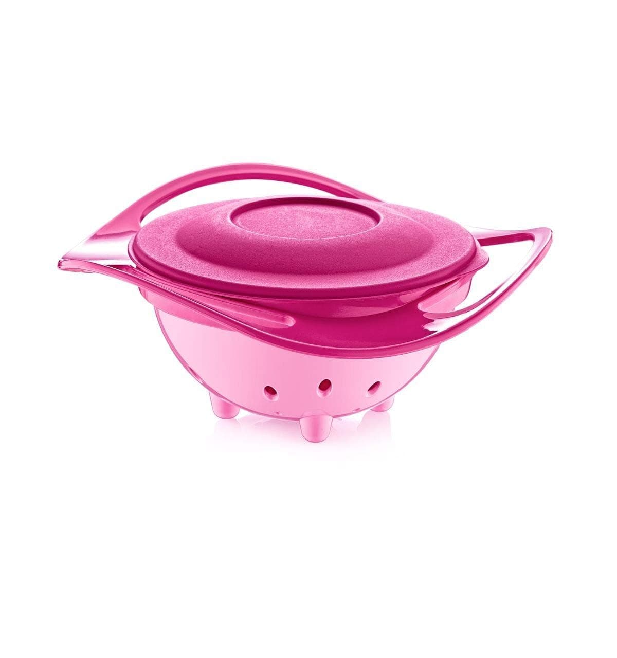 BabyjemAmazing Bowl, Pink, 360 ° Rotation, with Lid, Fun, Baby Food Bowl, BPA Functional