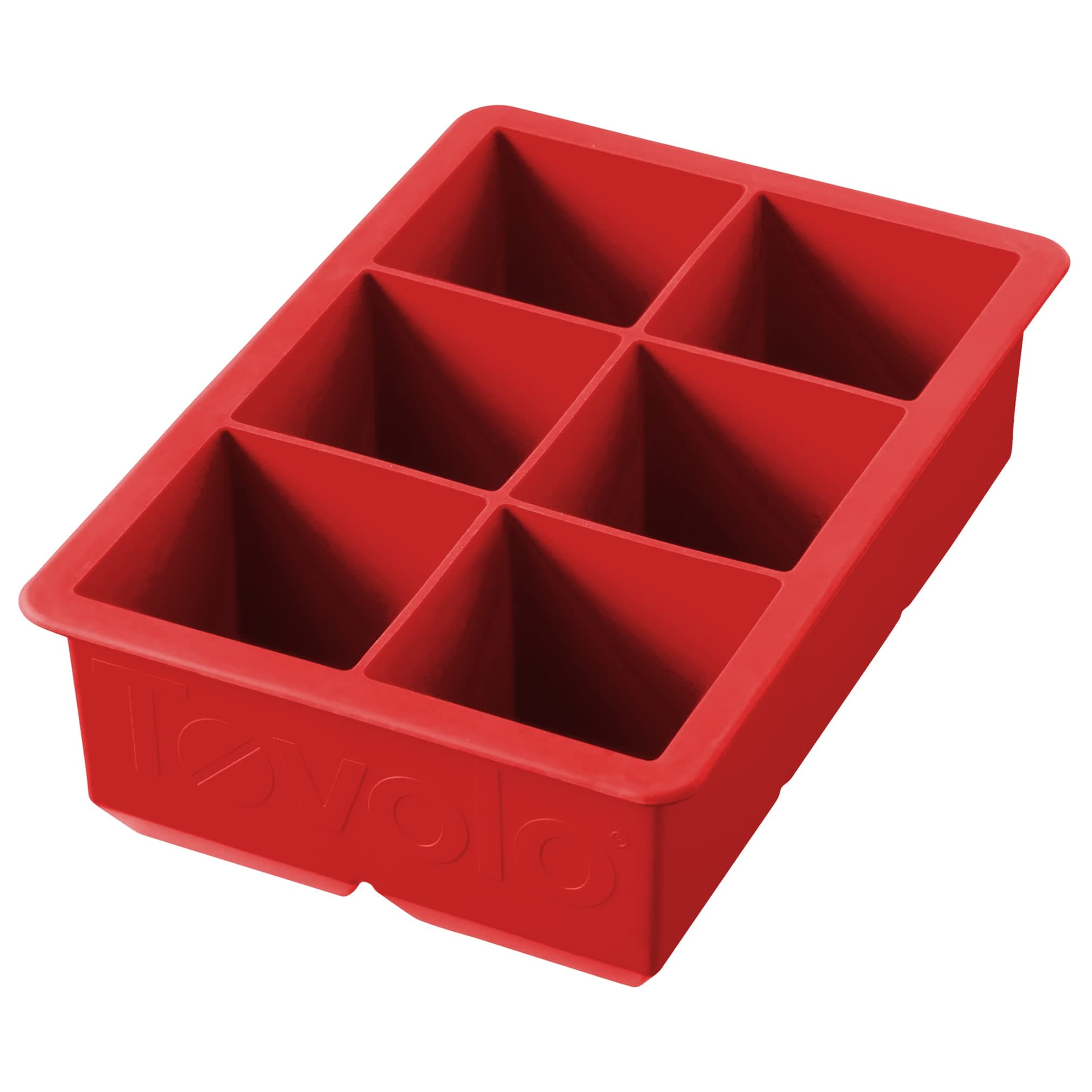 Tovolo, Large King Craft Ice Mold Freezer Tray of 2" Cubes, BPA-Free Silicone, Single, Candy Apple