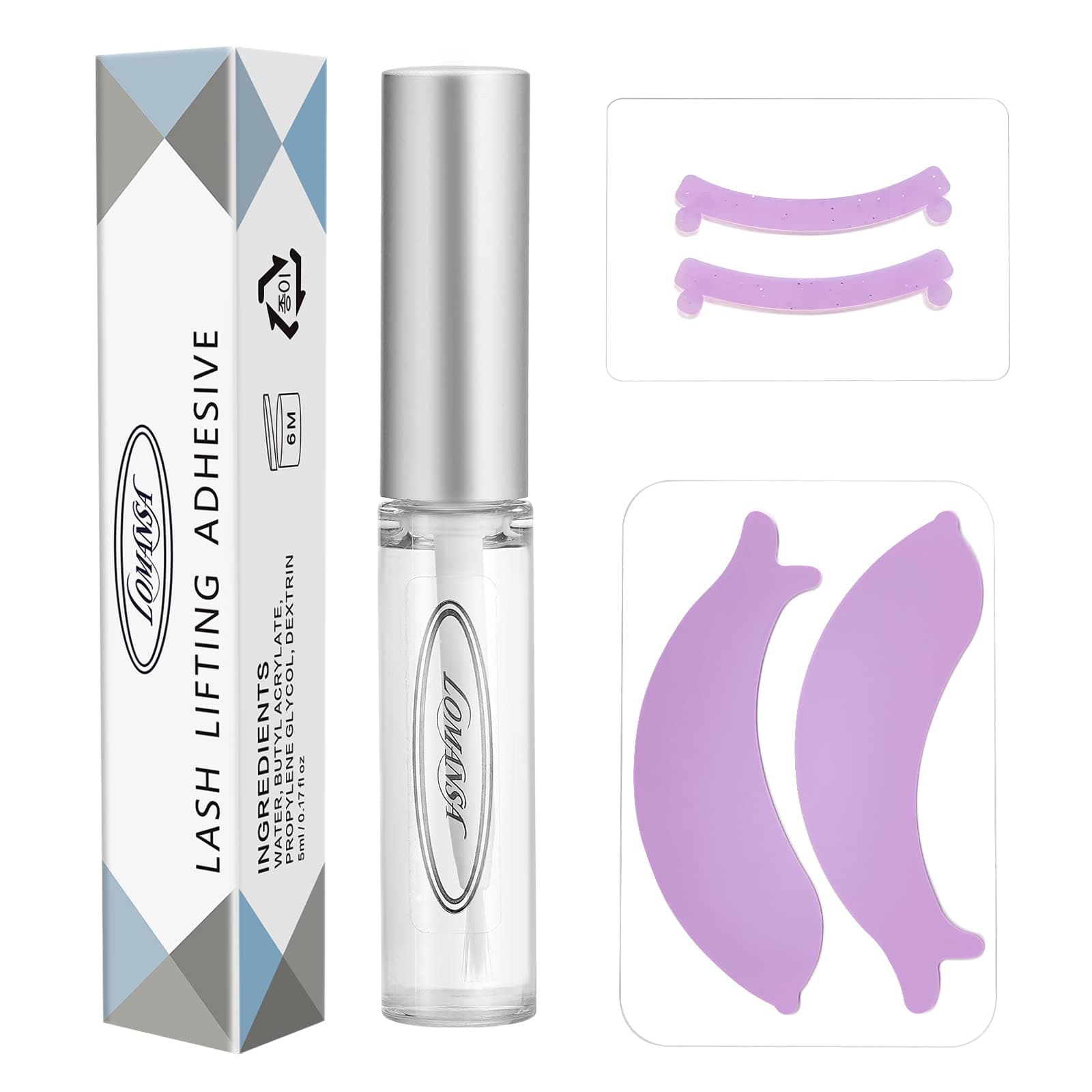 Lash Lift Glue Lomansa Eyelash Lift Tools Kit Reusable Curler Soft Pads for Lash Lamination Get Perfectly Curled Lashes