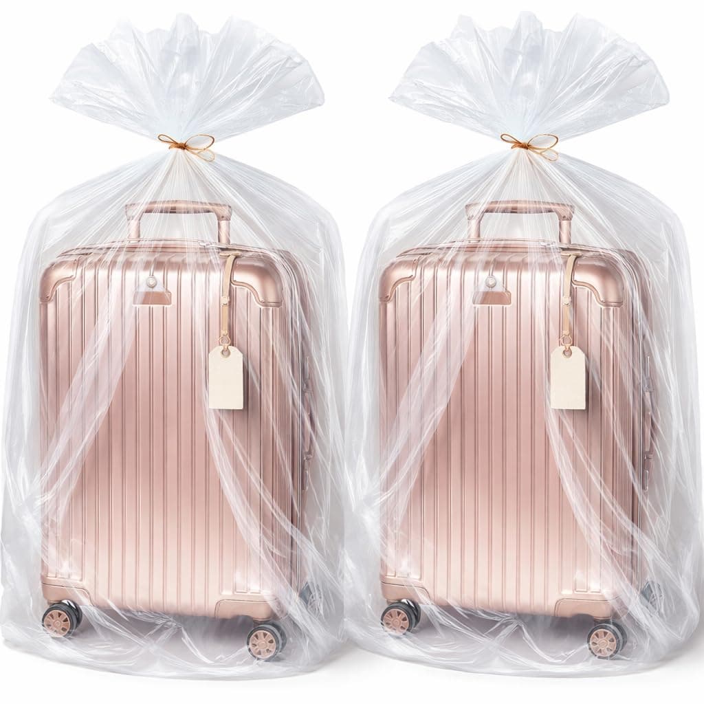 RAAHII Plastic 5 piece large size clear Luggage Trolley Travel bag Dustproof suitcase protector cover for almirah storage, Transparent