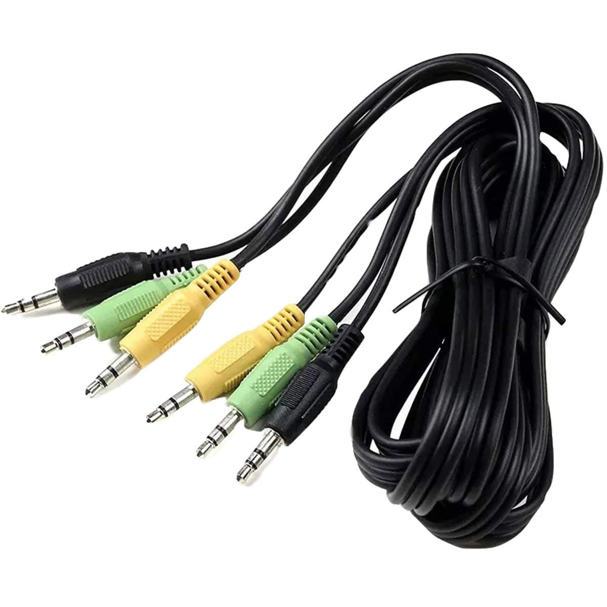 Replacement 3.5mm 1/8" TRS Stereo 3 to 3 Mini Jack Color Coded Audio Cable Compatible with Logitech 5.1 Channel Computer Speakers z-5500, z-5450, z-5400, z-5300, z-906, z-680, x540 etc. 5FT