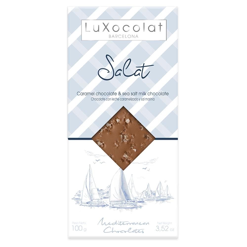 Luxocolat Caramel And Sea Salt Milk Chocolate Bar By