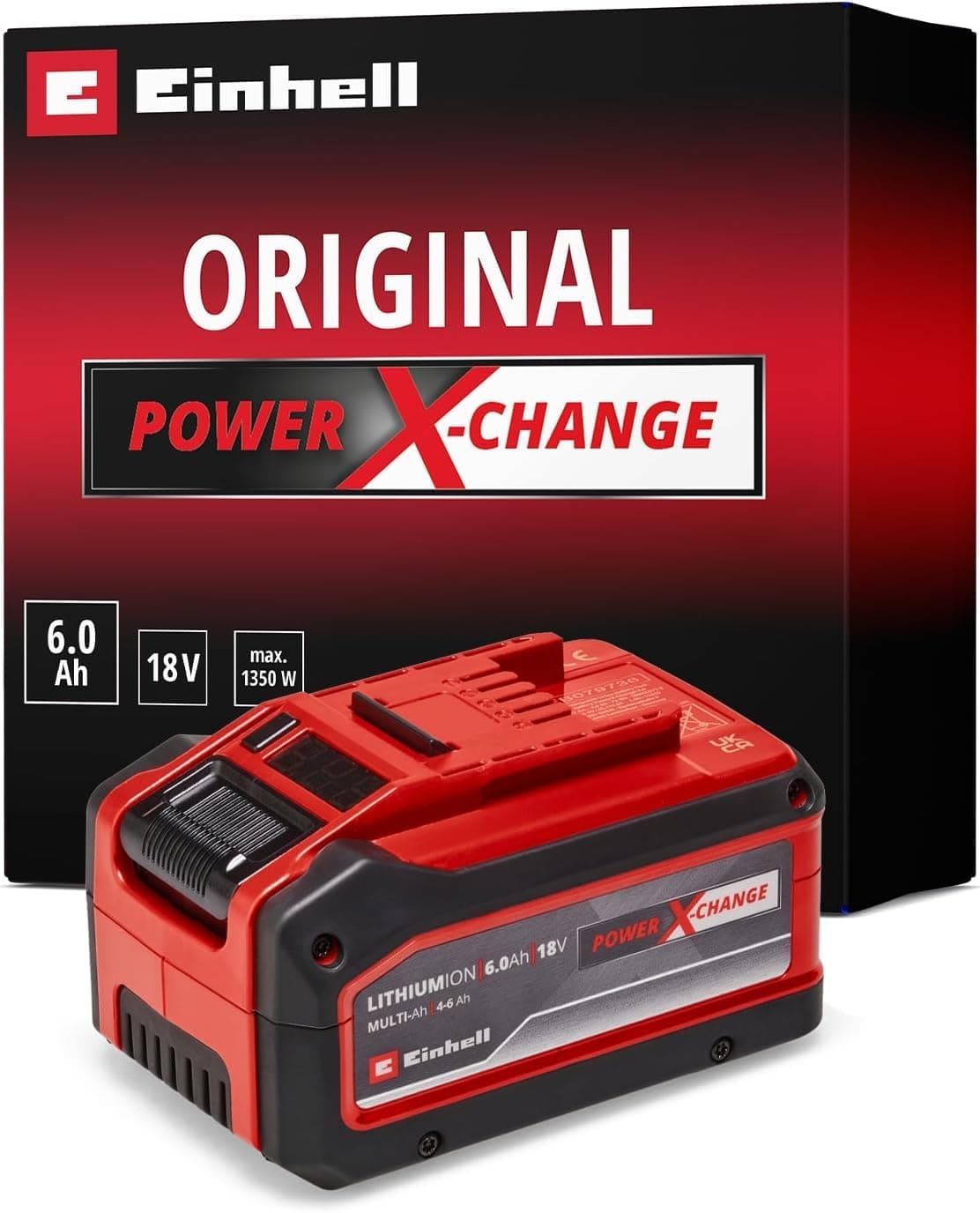 18V 4-6 Ah Multi-Amp Hour Lithium-Ion Battery, Power X-Change Plus, Extra Power for Intensive Operation, Universally Compatible with All Einhell PXC Power Tools and Garden Machines