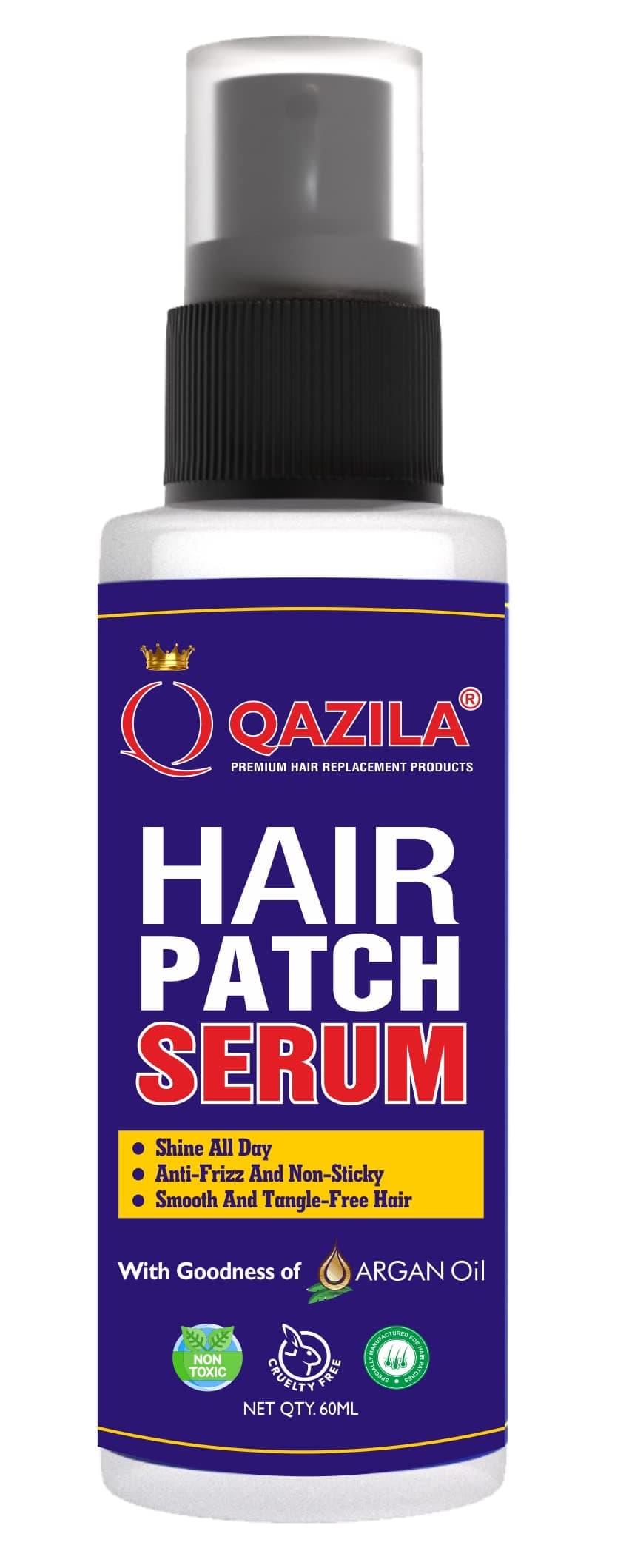 Qazila Hair Patch Serum| Soft & Silky Hair| Best for hair patches and wigs| 60 ml