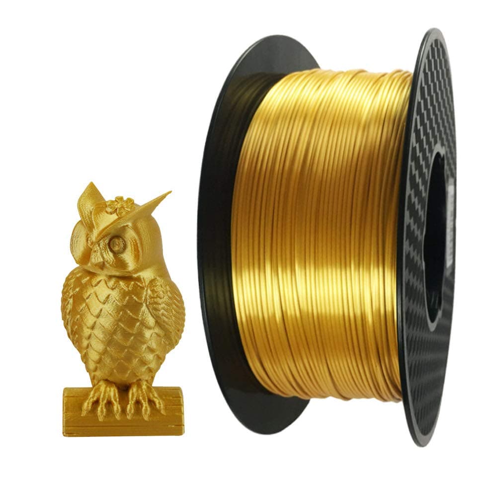 CC3D Silk PLA Filament Gold 1.75mm 1KG 3D Printer PLA Gold Filament Gold Metallic Texture Gold Color Shine Shiny Silky Filament Gold Luster (True Gold Plating, Close to Smooth Surface) Silk Gold Gold