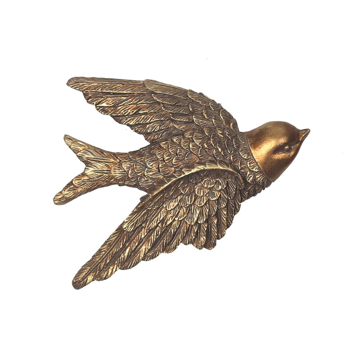 S-MANTIS Vintage Wall Sculpture, Antique Pediment Hallway Wall Art, Hand Painted Bird With Exquisite Wing And Feather Details, Aesthetic Room Decor Unique Gift (Antique Bird)