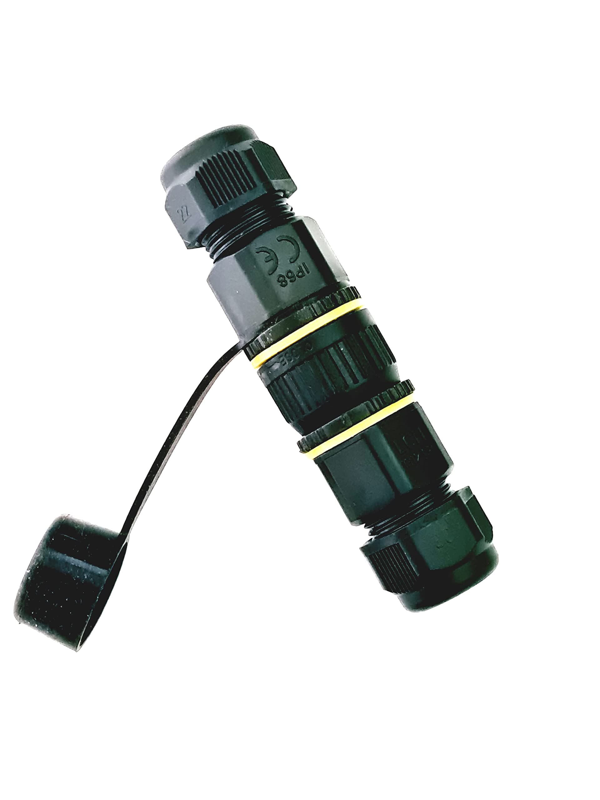 IP68 Outdoor Quick Connector Male + Female Connector 3-Pin up to 12 mm for Temporary Connection of 2 Cables e.g. In The Garden, Lamp Connection, Solar Power System Connector