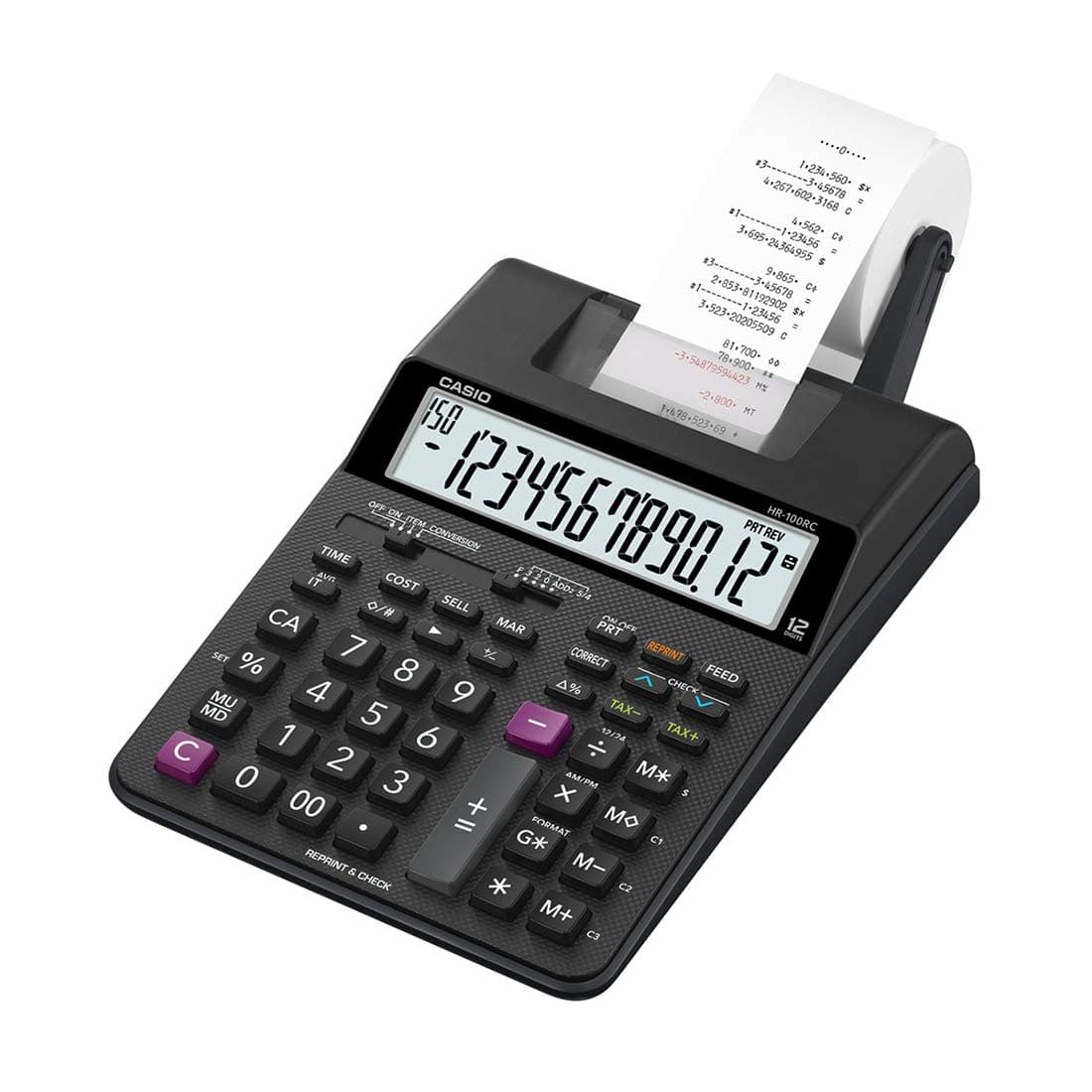 Casio HR-100RC-BK Next-Gen Printing Calculator, 0.57 kilograms