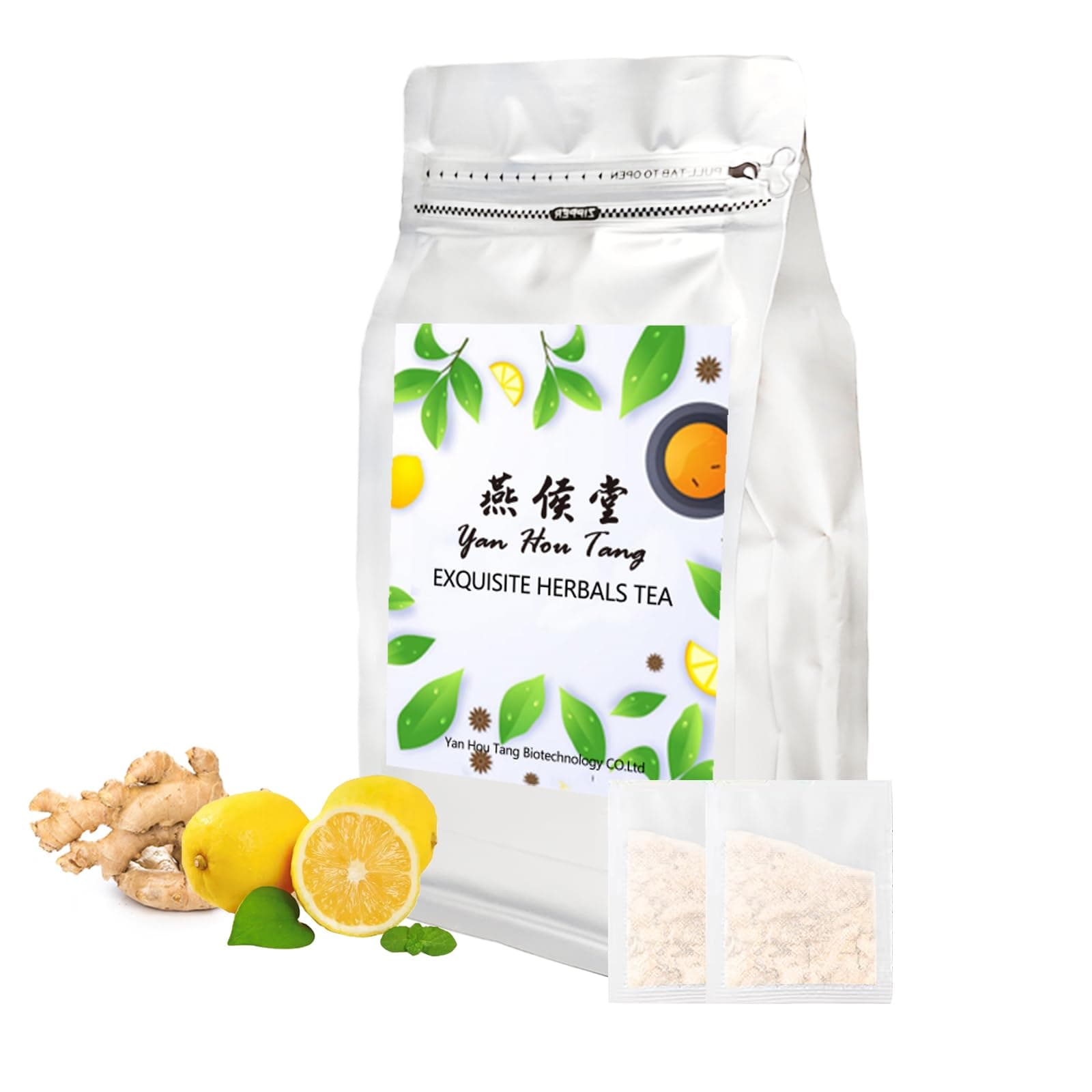 Lemon Ginger Herbal Tea Bags Pure Leaf - 100 Counts