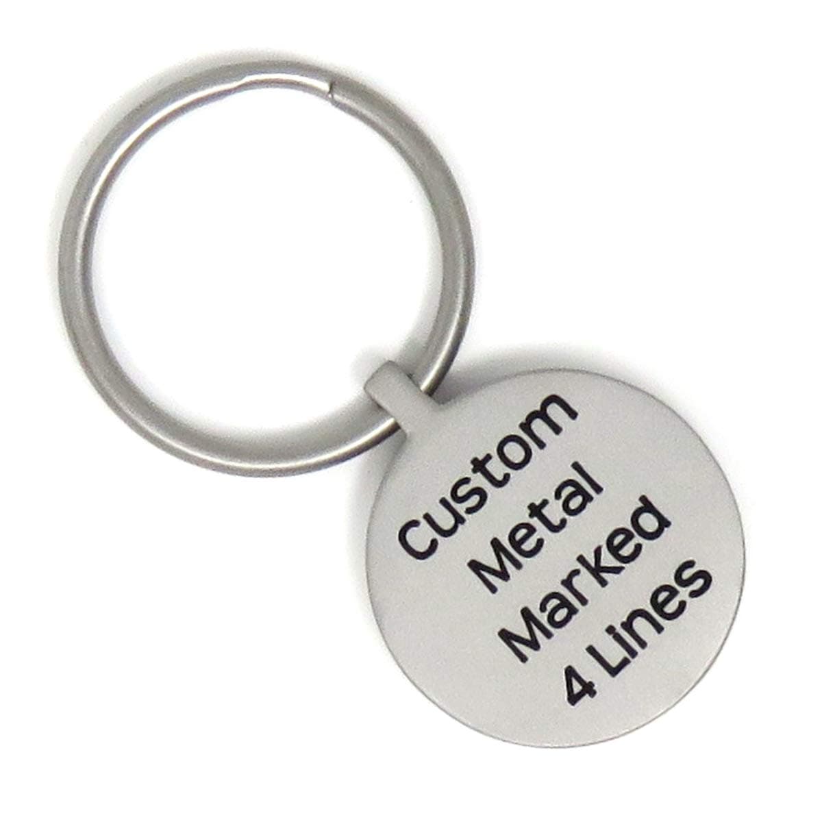 Innovative Surface ArtInnovative Surface Art Stainless Steel Key Ring - Personalized - Custom Metal Marked Front and Back - Heavy Duty - Choose Font (Circle)