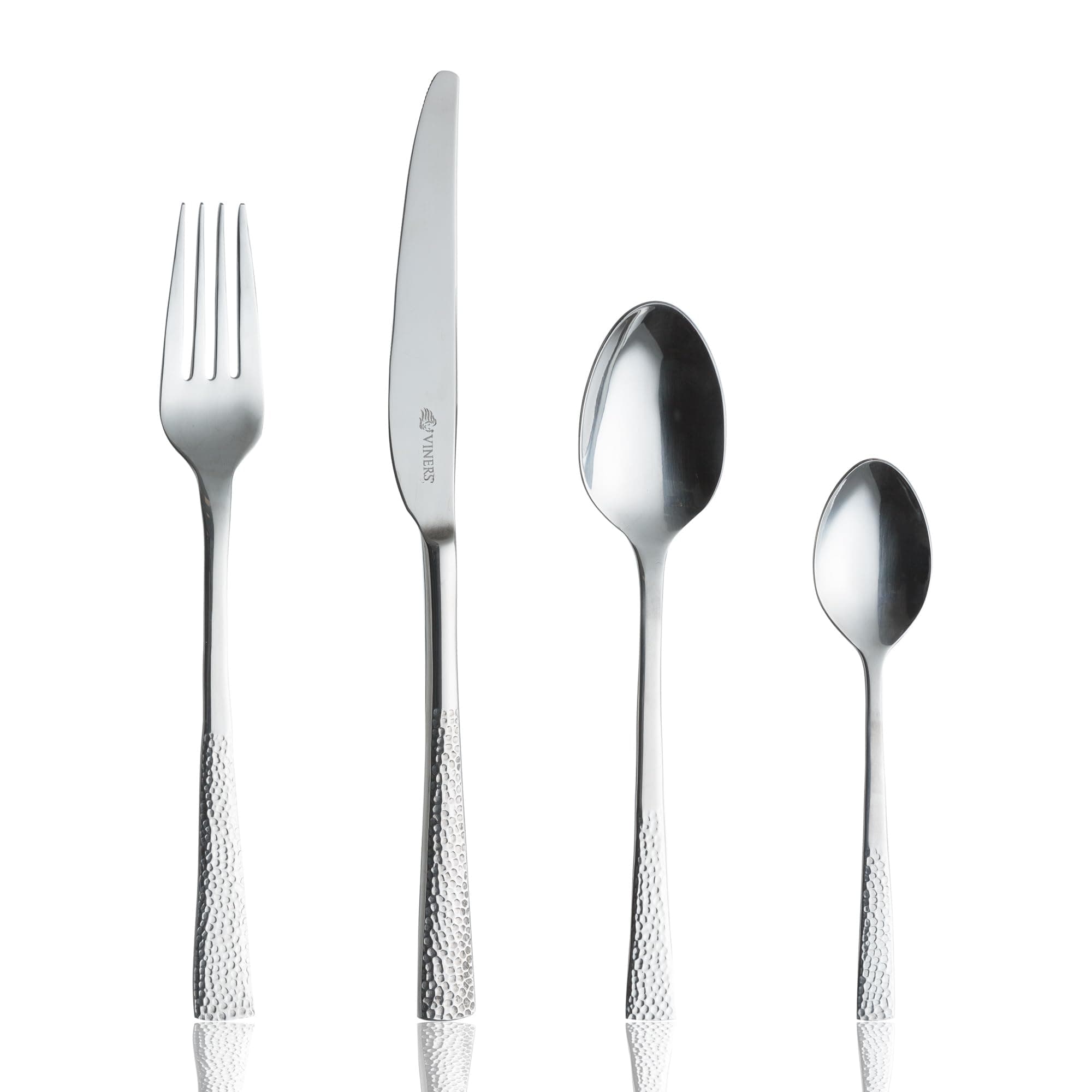24 Piece Stainless Steel Cutlery Set. Viners Splendour Hammered Effect Cutlery Set. Dishwasher Safe. 25 Year Guarantee
