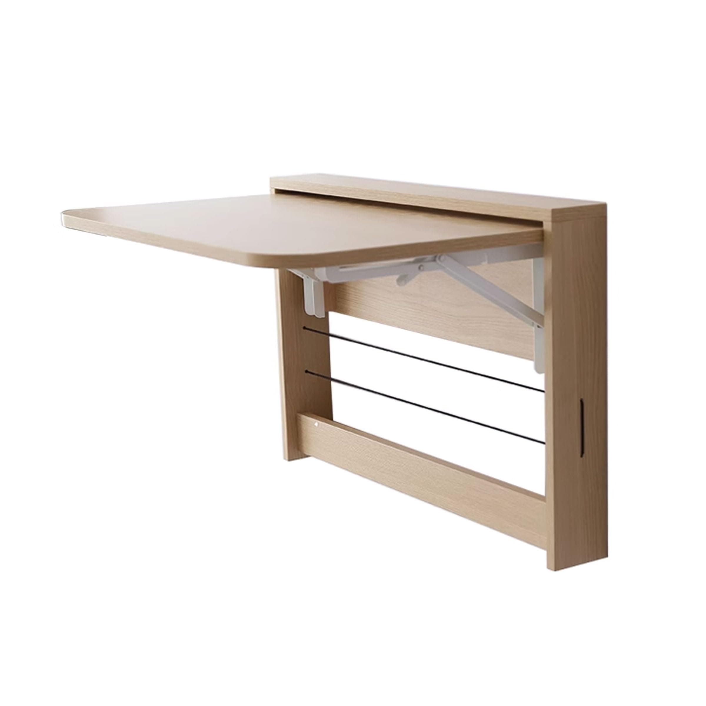 Folding Wall Table, Fold Down Table Wall Mounted, Floating Desk for Wall, Functional Hanging Desk for Home Office Workstation, Laundry Room, Kitchen Dining (24.8 * 16.3inch, Wood Color)