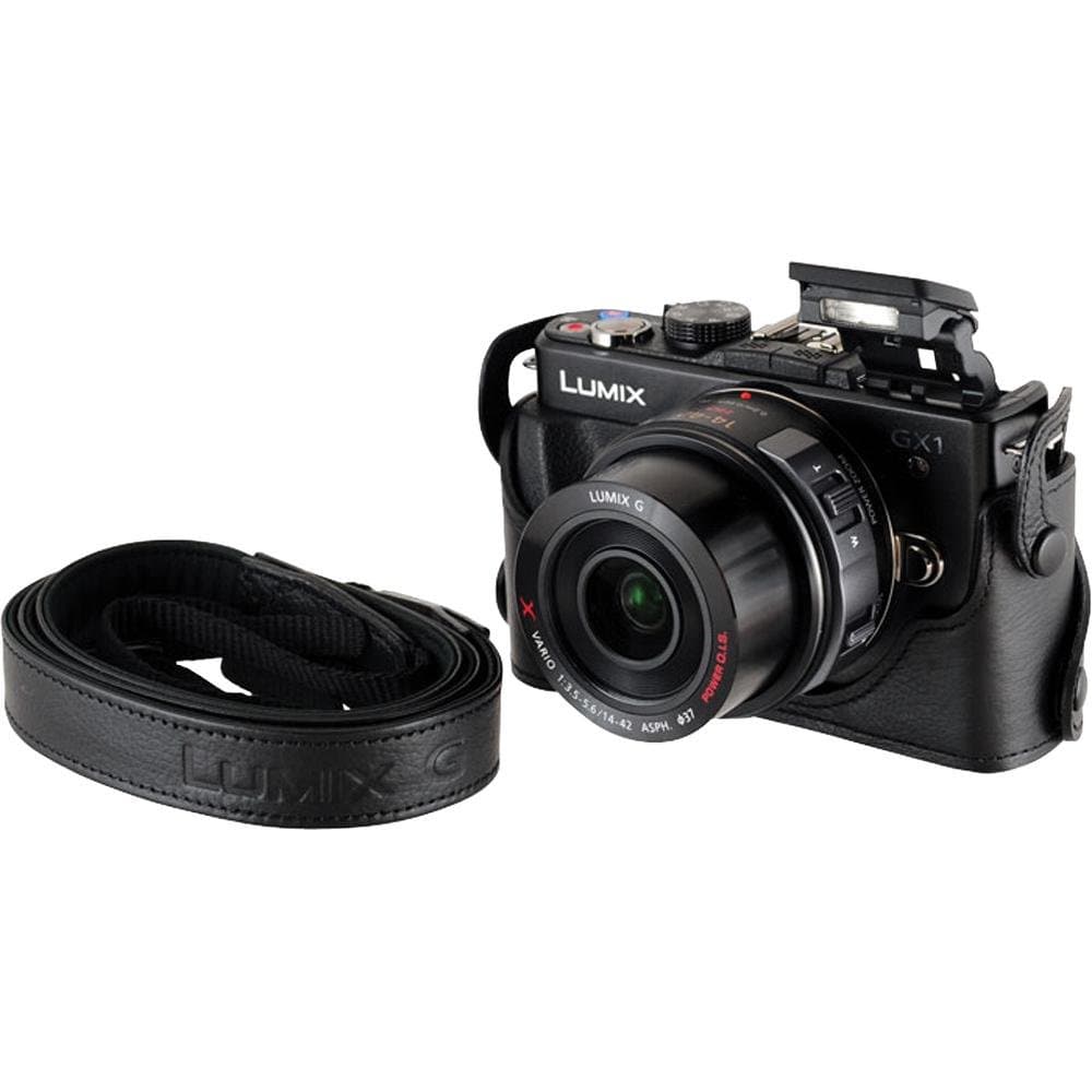 Panasonic DMW-CGK14 Leather Case For Panasonic DMC-GX1 - Black