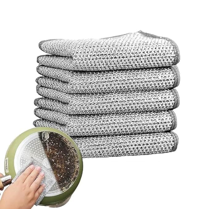 Sponsored Ad - Scrub Pad Multipurpose Wire Dishwashing Rags for Wet and Dry Stainless Steel Scrubber Non-Scratch Wire Dishcloth for Washing Dishes Sinks Counters Easy Rinsing Machine Washable (Pack of 5)