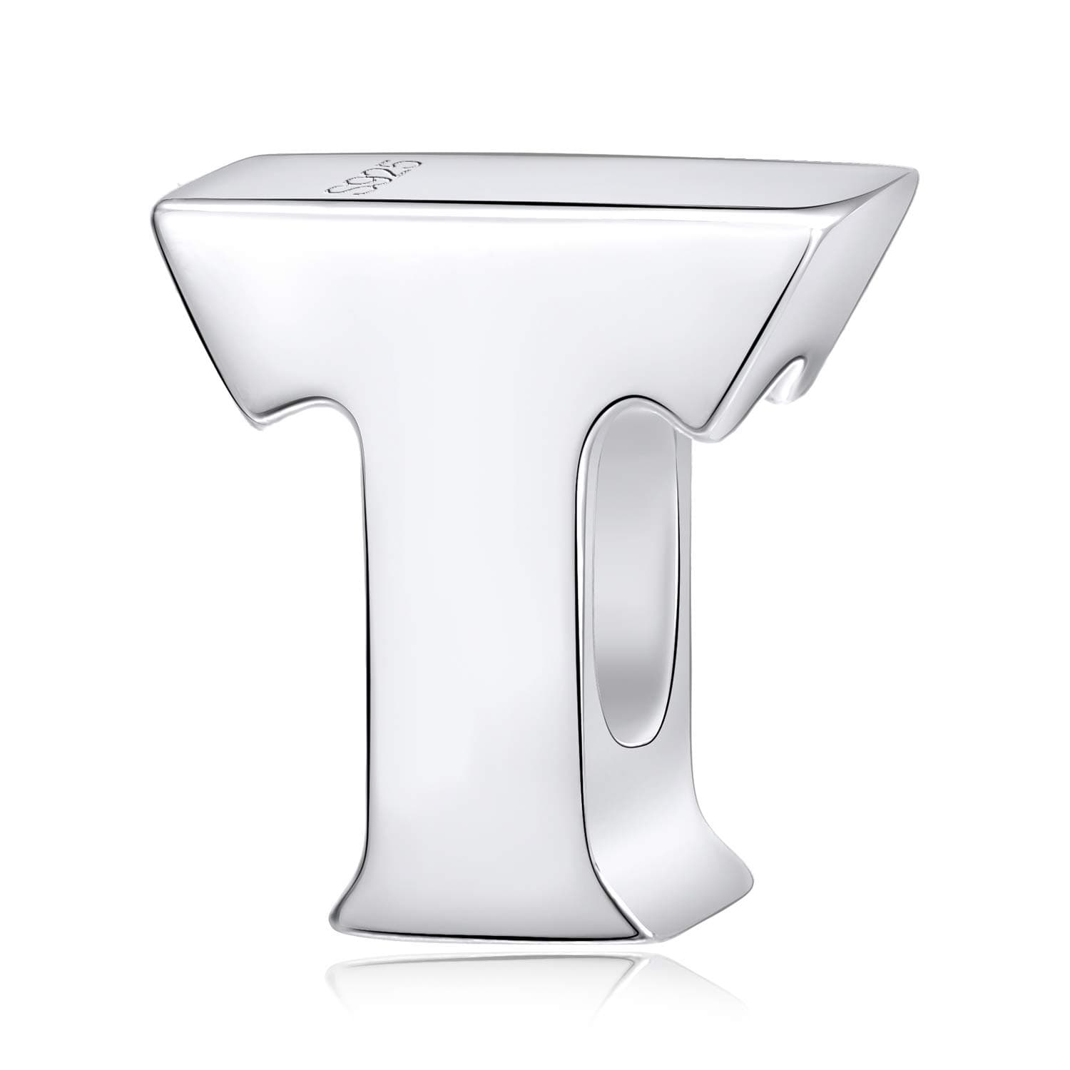 925 Sterling Silver Initial Letter A-Z Alphabet Charm Beads Fits Pandora Charm Bracelets