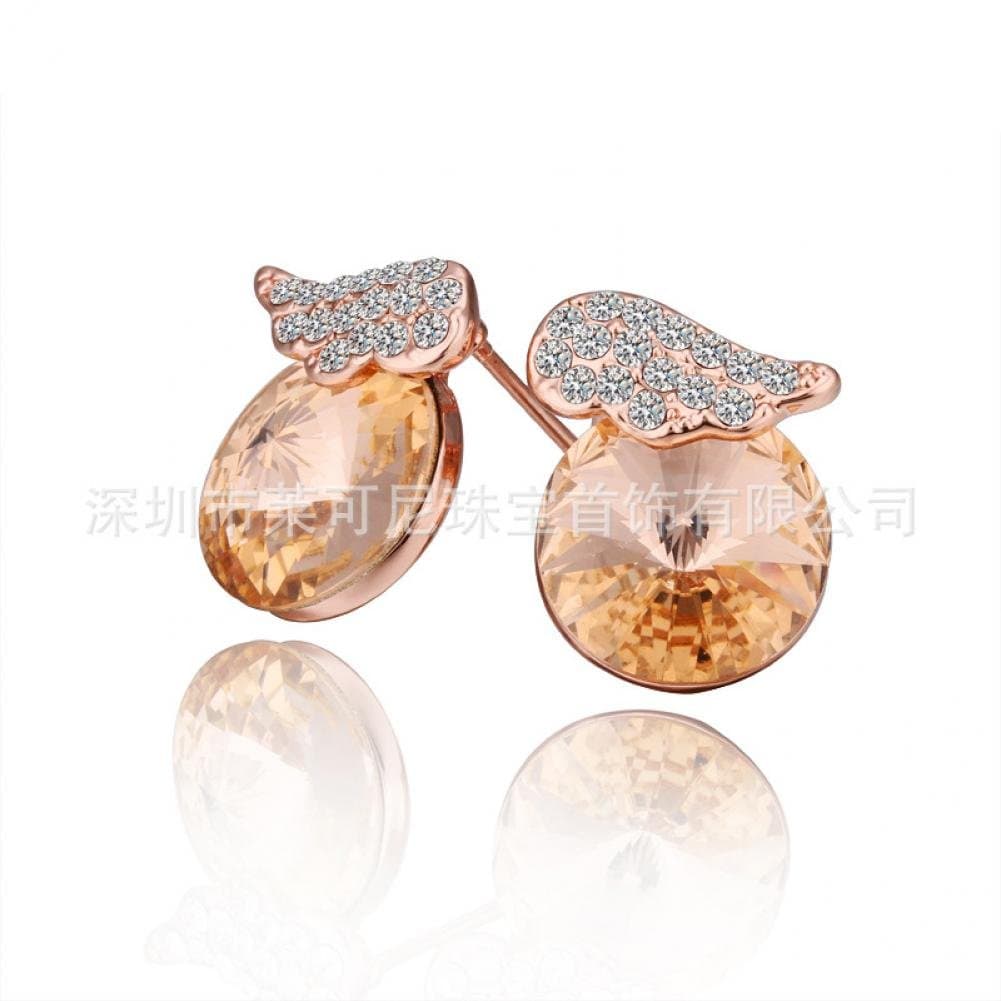 of low wholesale 18K Earrings small jewelry inlaid stone creative fashion earrings Europe and America