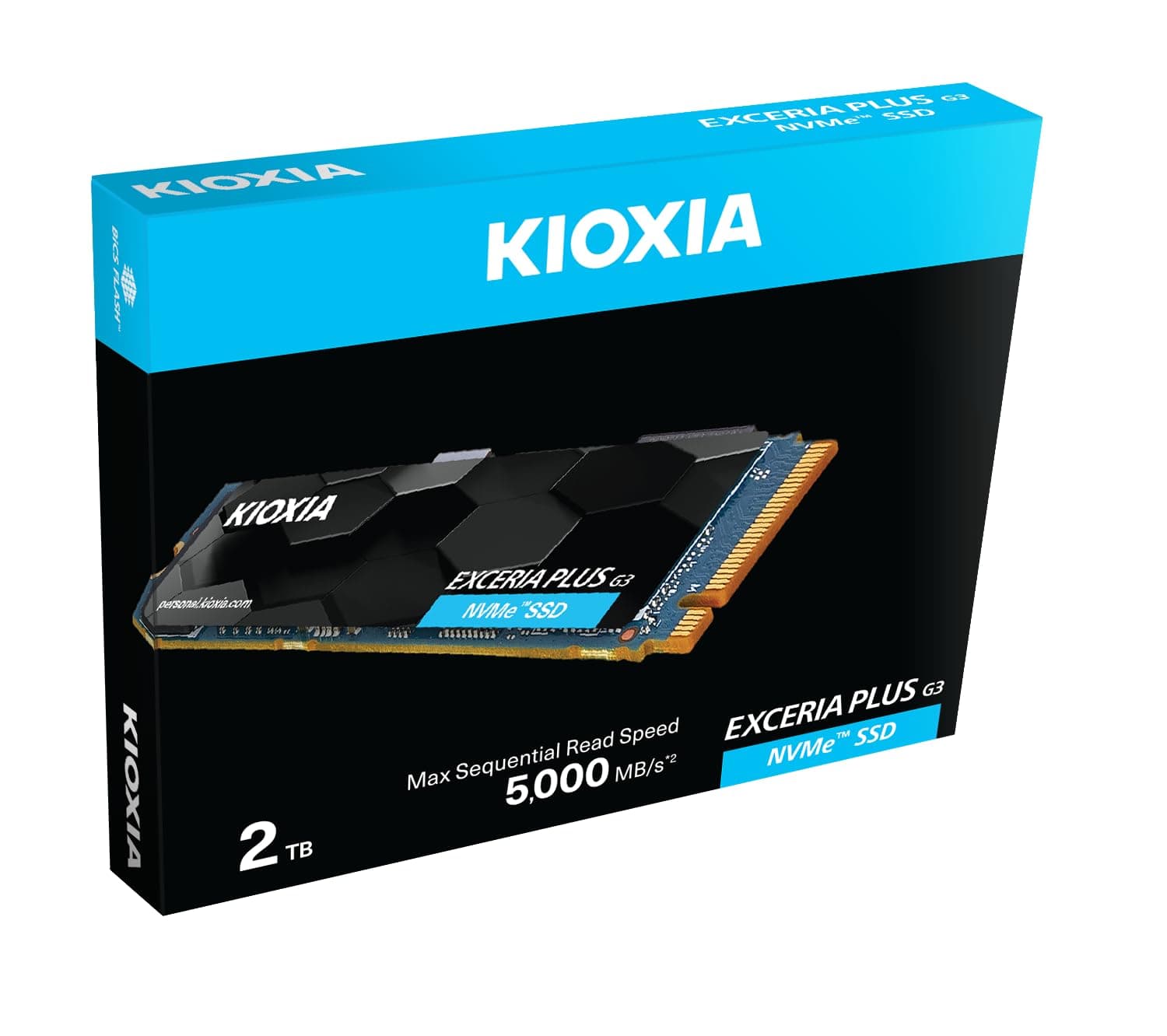 KIOXIA Former Toshiba Memory EXCERIA Plus G3 NVMe™ Internal SSD 2TB NVMe M.2 Type 2280 PCIe Gen 4.0 x 4 Gaming Storage Read 5,000 MB/s, Equipped with BiCS Flash TLC|TBW 1200| Japanese Brand
