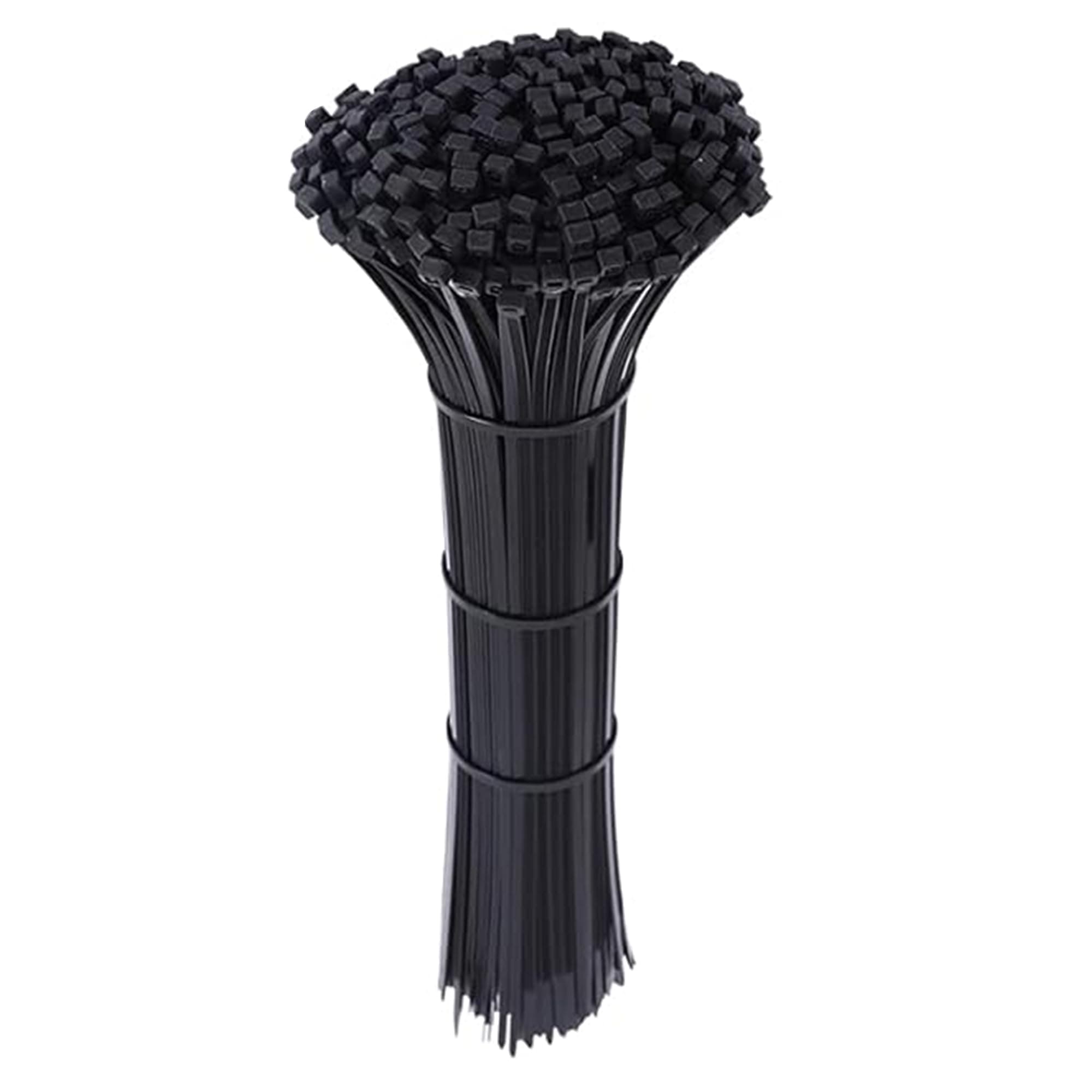 - Hian 8-Inch Black Zip Ties – 100-Pack, UV Resistant, 50lb Tensile Strength, Self-locking Plastic for Indoor and Outdoor Use (Black 200mm x 3.6mm)