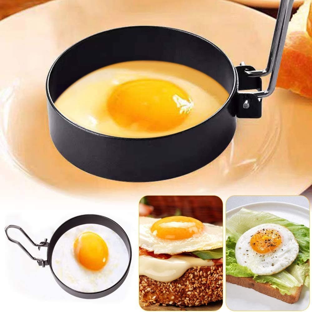 GeneriesStainless Steel Egg Ring,2 Pack Round Breakfast Household Mold Tool Cooking,Round Egg Cooker Rings For Cooking Egg Maker Molds