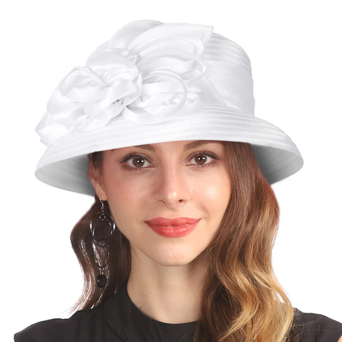 Derby Hat for Women Church Tea Party Wedding Cloche Bowler Bucket Hats